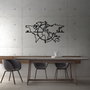 Wallity World Map 8 Escultura de Pared de Metal Negra